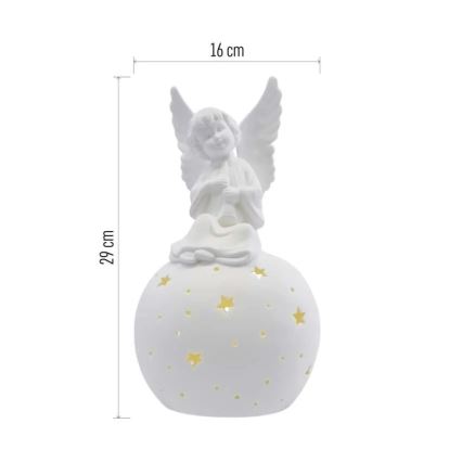 LED decoración navideña LED/0,4W/2xAA ángel de cerámica