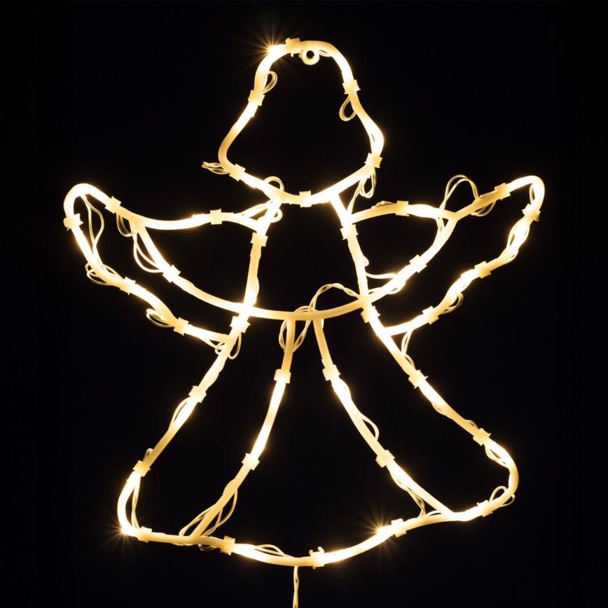 LED Decoración navideña para la ventana 35xLED/230V IP44 ángel blanco cálido