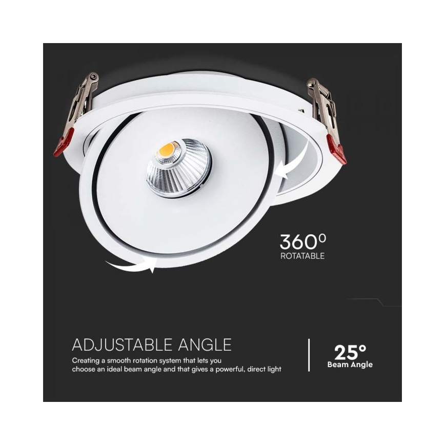 Foco empotrable LED de techo LED/20W/230V 3000/4000/6400K Ø 16,5 cm blanco