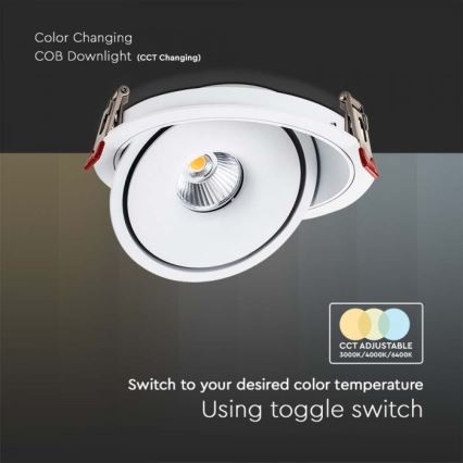 Foco empotrable LED de techo LED/20W/230V 3000/4000/6400K Ø 16,5 cm blanco