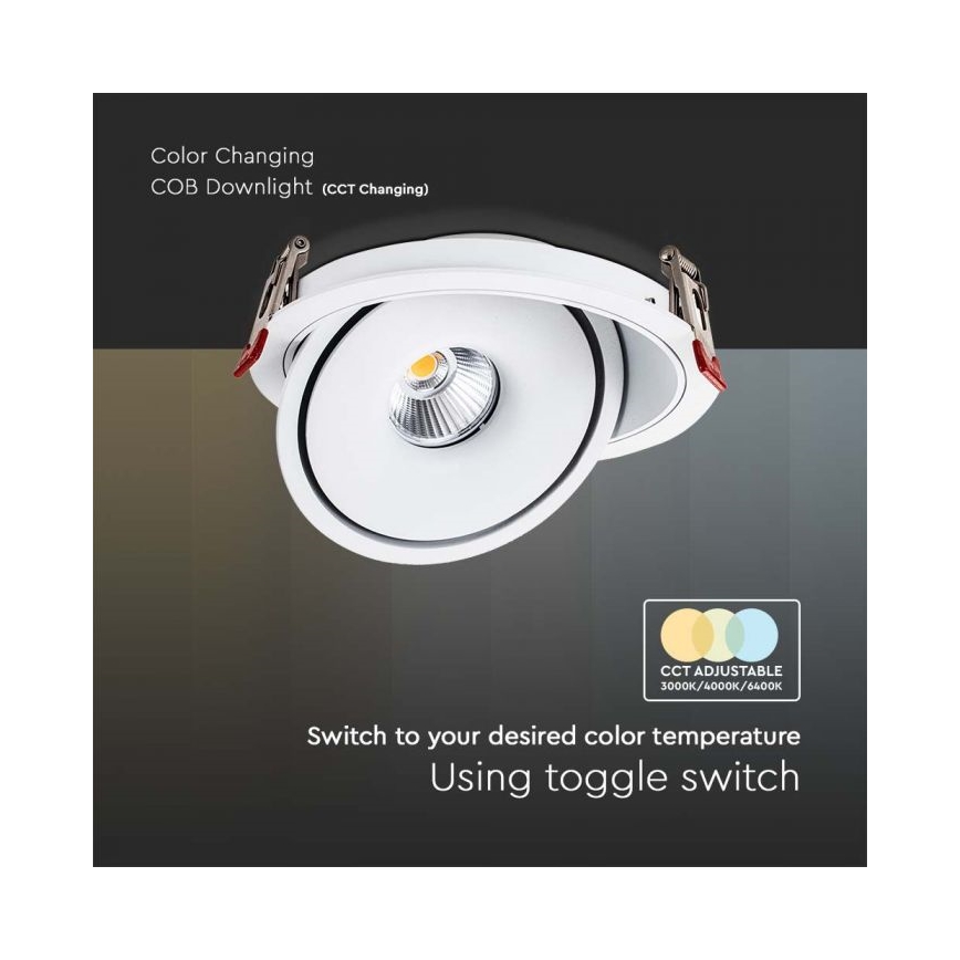 Foco empotrable LED de techo LED/20W/230V 3000/4000/6400K Ø 16,5 cm blanco