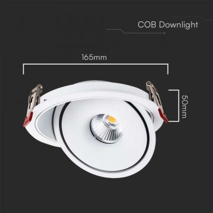Foco empotrable LED de techo LED/20W/230V 3000/4000/6400K Ø 16,5 cm blanco