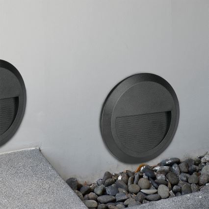 Lámpara LED para escaleras exterior LED/2W/230V IP65 3000K negra