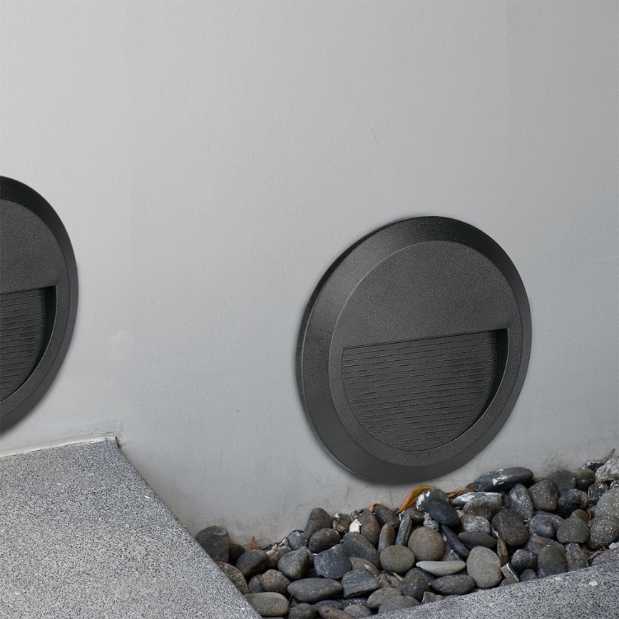 Lámpara LED para escaleras exterior LED/2W/230V IP65 3000K negra