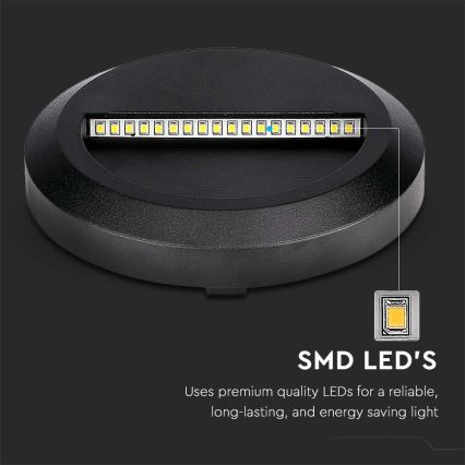Lámpara LED para escaleras exterior LED/2W/230V IP65 3000K negra