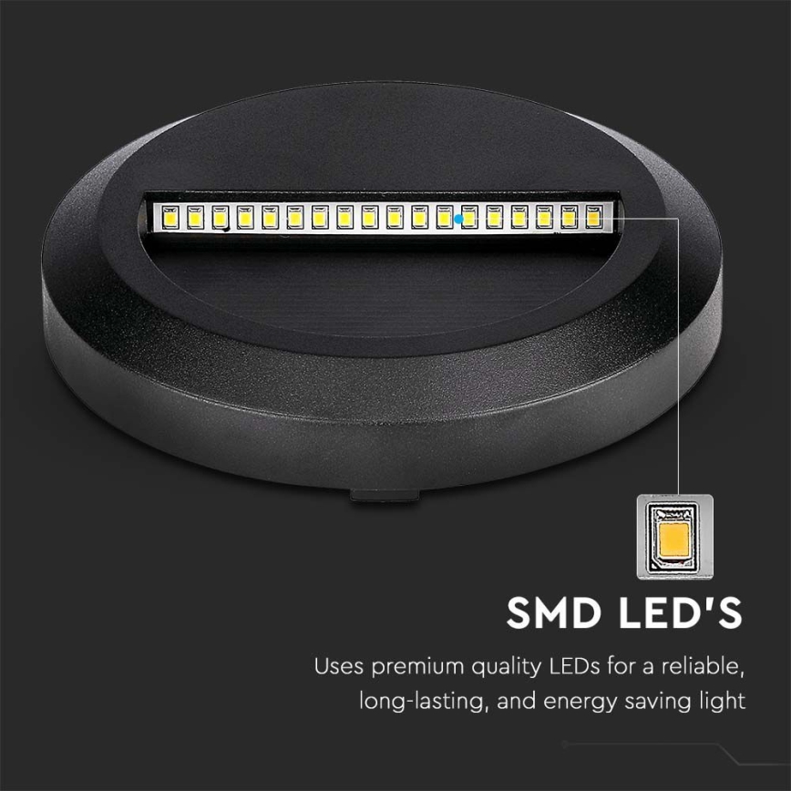 Lámpara LED para escaleras exterior LED/2W/230V IP65 3000K negra