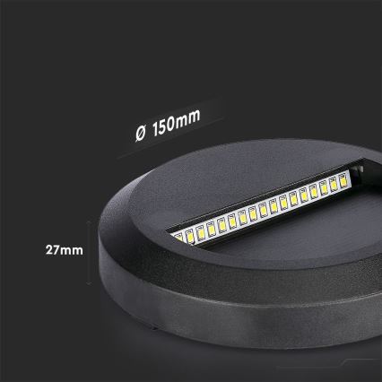 Lámpara LED para escaleras exterior LED/2W/230V IP65 3000K negra
