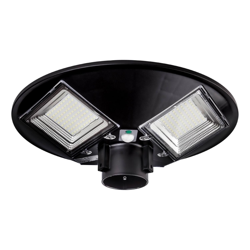 LED Farola solar regulable con sensor LED/15W/6V 11000 mAh 6500K IP65 negro + control remoto
