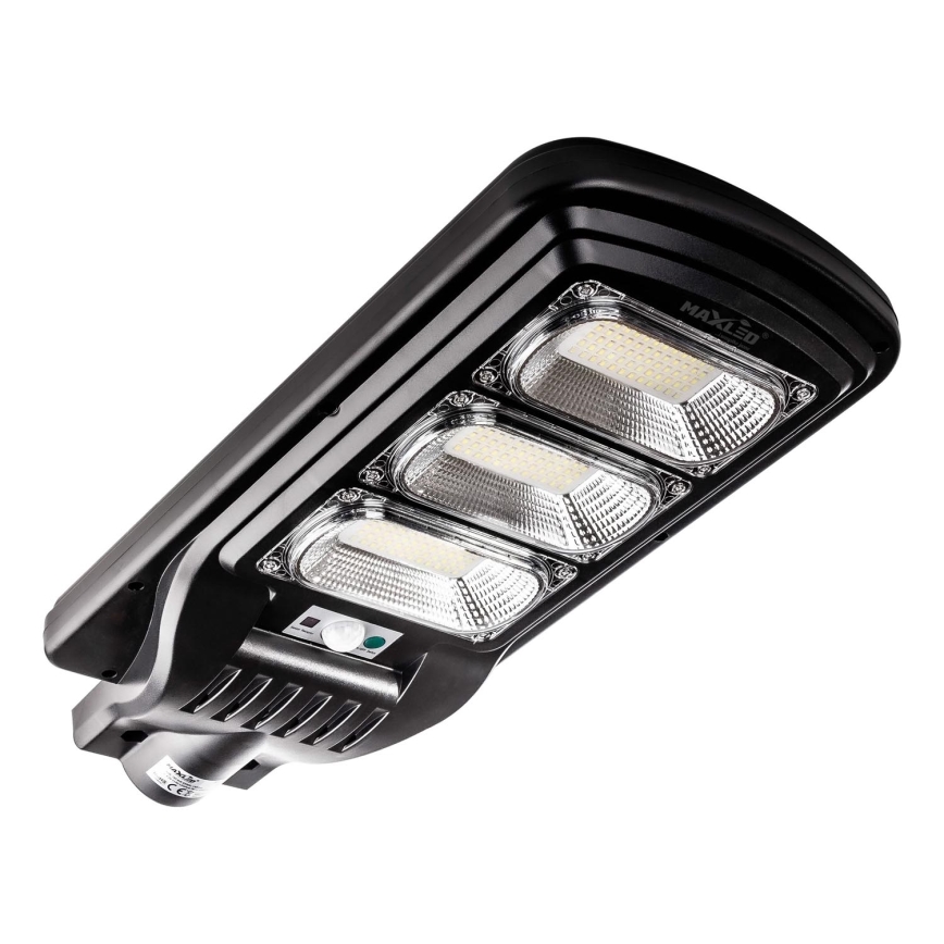 LED Farola solar regulable con sensor LED/180W/6V 11000 mAh 6500K IP65 negro + control remoto