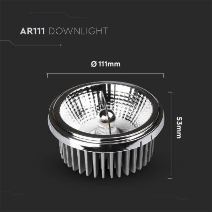 LED Foco empotrable LED/20W/230V 6400K 40°/20° diá. 11 cm cromo brillante