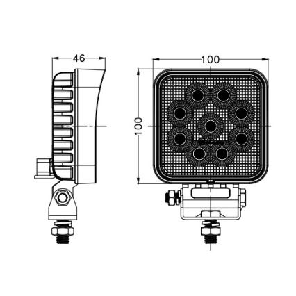 LED Foco para coche BLACK LED/36W/10-30V IP69 5700K cuadrado