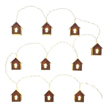 LED  guirnalda 10xLED/2xAA 2,3m blanco cálido