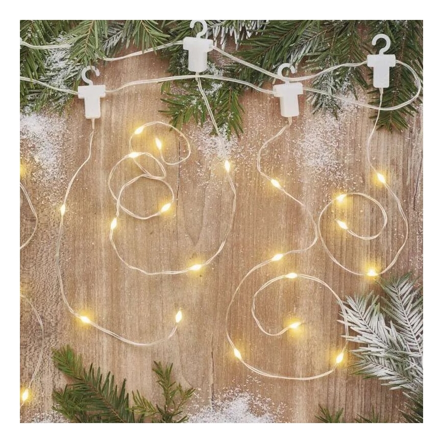 LED Guirnalda para exterior 54xLED/8 funciones 6,7x0,7m IP44 blanco cálido