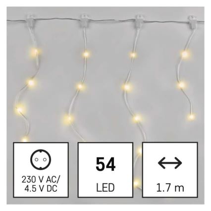 LED Guirnalda para exterior 54xLED/8 funciones 6,7x0,7m IP44 blanco cálido