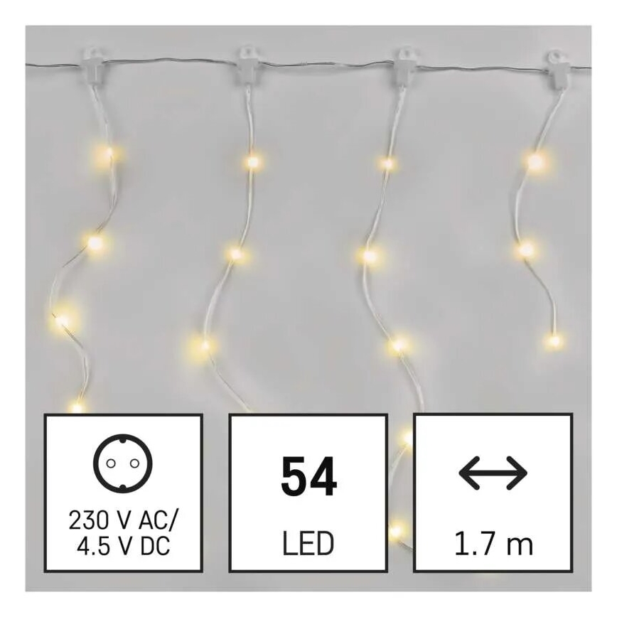 LED Guirnalda para exterior 54xLED/8 funciones 6,7x0,7m IP44 blanco cálido