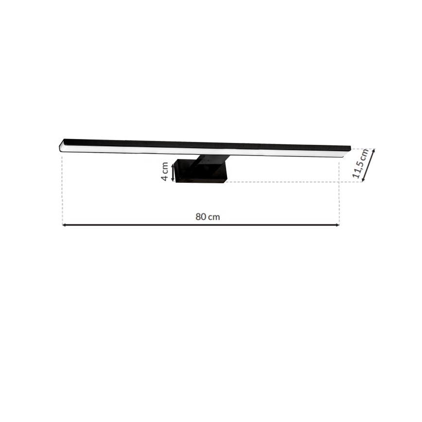 LED Iluminación para espejo de baño SHINE BLACK LED/15W/230V 80 cm IP44 negra