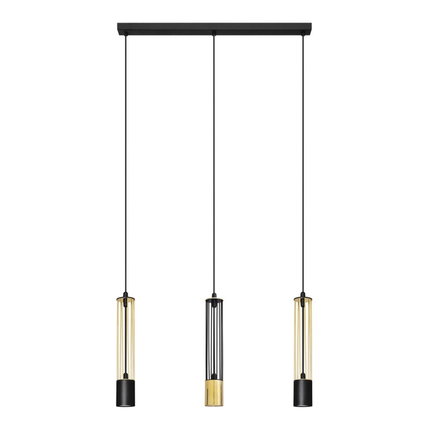 LED Lámpara colgante BARS 3xGU10/4,8W/230V negro/dorado
