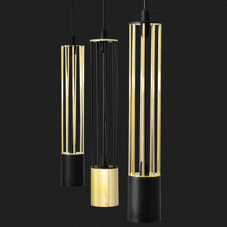 LED Lámpara colgante BARS 3xGU10/4,8W/230V negro/dorado