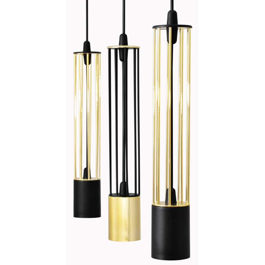 LED Lámpara colgante BARS 3xGU10/4,8W/230V negro/dorado