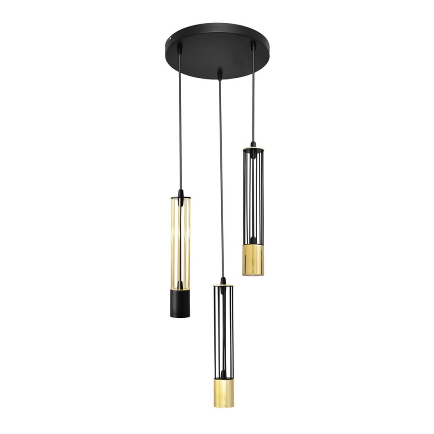 LED Lámpara colgante BARS 3xGU10/4,8W/230V negro/dorado