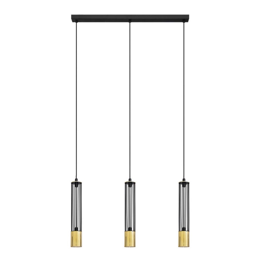 LED Lámpara colgante BARS 3xGU10/4,8W/230V negro/dorado