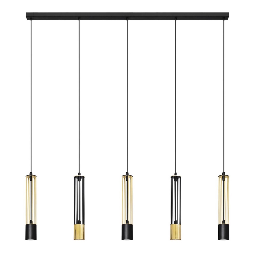 LED Lámpara colgante BARS 5xGU10/4,8W/230V negro/dorado