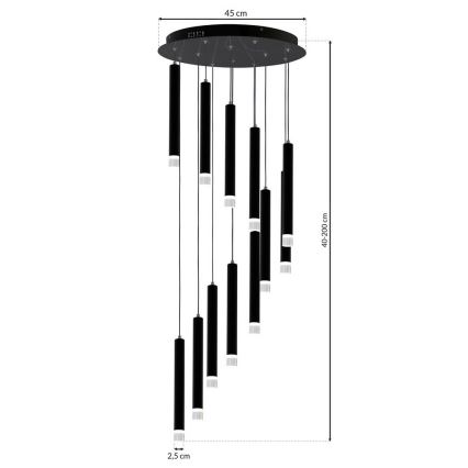 LED Lámpara colgante CARBON 12xLED/12W/230V