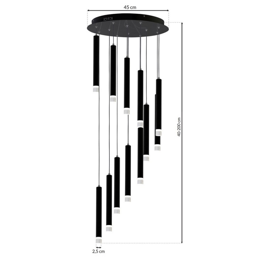 LED Lámpara colgante CARBON 12xLED/12W/230V