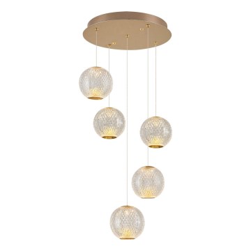 LED Lámpara colgante CREMONA 5xLED/5W/230V 3000K dorado
