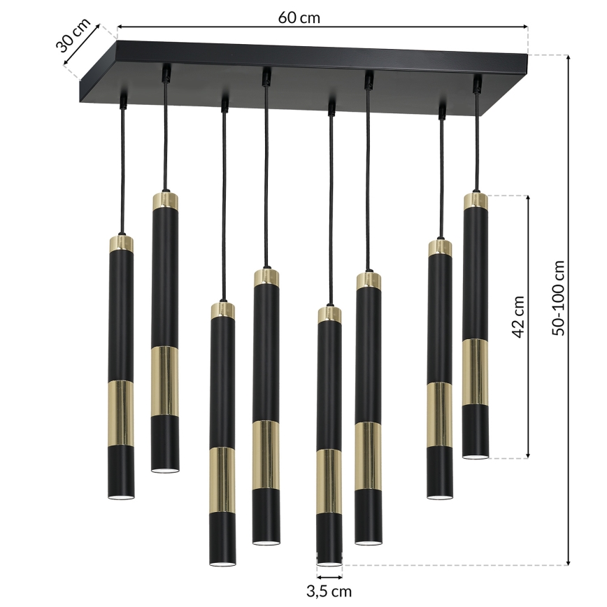 LED Lámpara colgante DALLAS 8xGU10/3W/230V