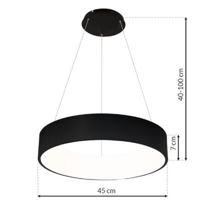 LED Lámpara colgante OHIO BLACK LED/24W/230V