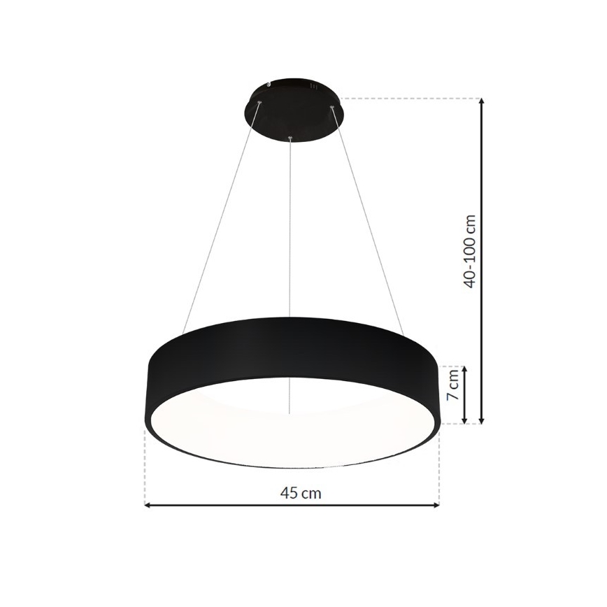 LED Lámpara colgante OHIO BLACK LED/24W/230V