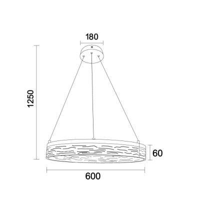 Lámpara colgante LED regulable con cable ALIANZ LED/45W/230V 3000-6000K Ø 60 cm + mando a distancia