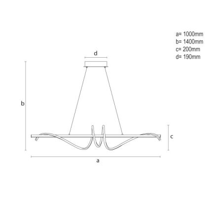 LED Lámpara colgante regulable con cable LED/50W/230V 3000-6500K 100 cm + mando a distancia