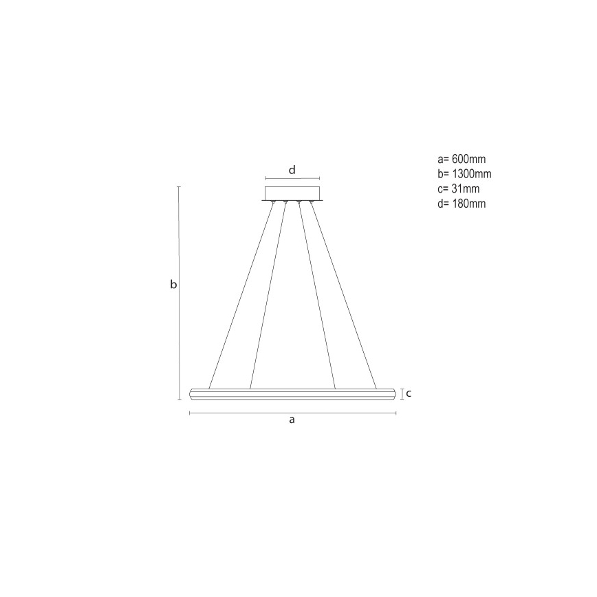Lámpara colgante LED regulable con cable LED/55W/230V 3000-6500K Ø 60 cm + control remoto