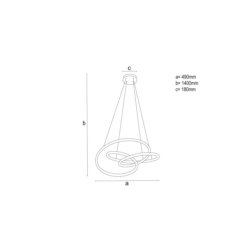 Lámpara colgante LED regulable suspendida por cable LED/85W/230V 3000-6500K Ø 49 cm + control remoto