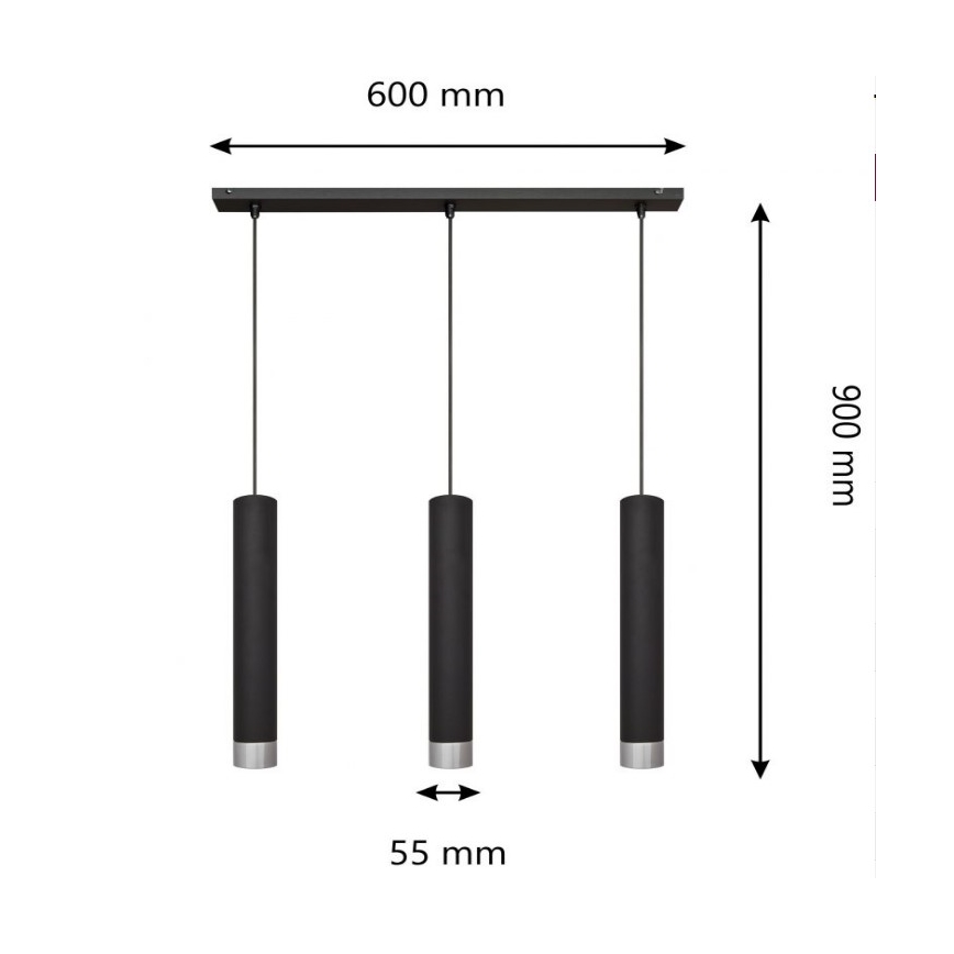 LED Lámpara colgante TUBA 3xGU10/4,8W/230V