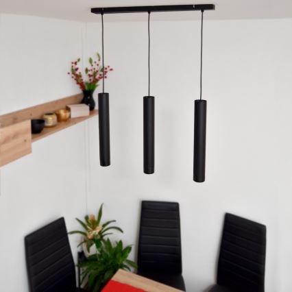 LED Lámpara colgante TUBA 3xGU10/4,8W/230V negro