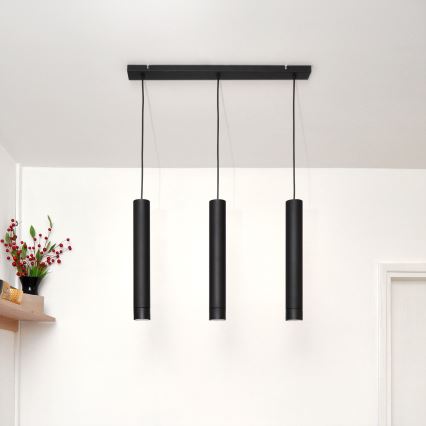 LED Lámpara colgante TUBA 3xGU10/4,8W/230V negro