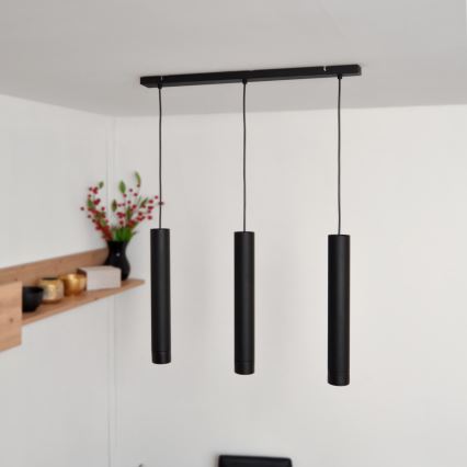 LED Lámpara colgante TUBA 3xGU10/4,8W/230V negro