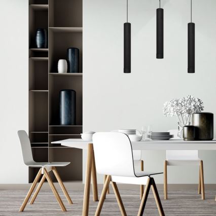 LED Lámpara colgante TUBA 3xGU10/4,8W/230V negro