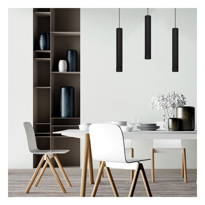 LED Lámpara colgante TUBA 3xGU10/4,8W/230V negro