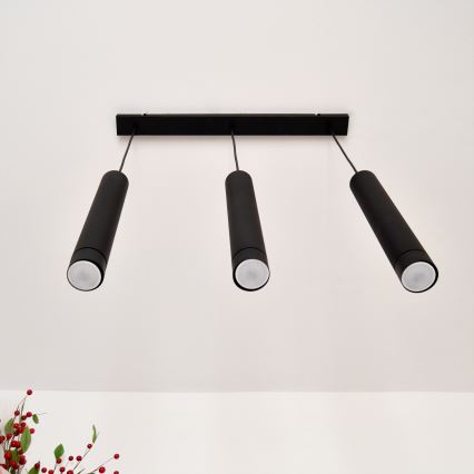 LED Lámpara colgante TUBA 3xGU10/4,8W/230V negro