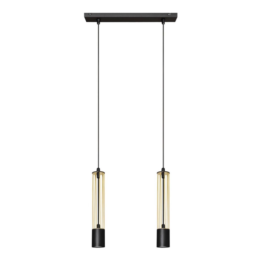 LED Lámpara de araña 2xGU10/4,8W/230V negro/dorado