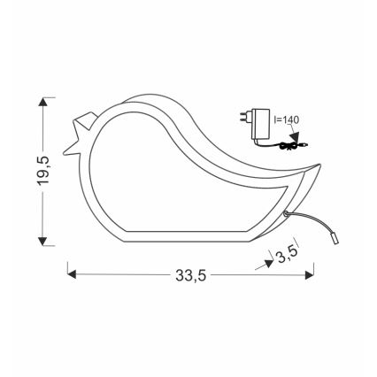 LED Lámpara de escritorio infantil BIRD LED/12W/230V rosa