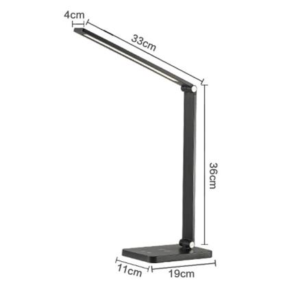 LED Lámpara de mesa con cargador inalámbrico LED/10W/230V 3000/4000/4500/5000/6000K negro