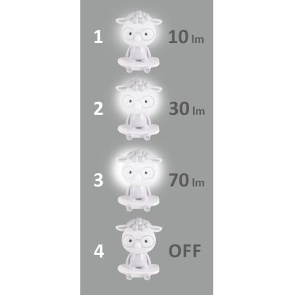 LED Lámpara de mesa infantil regulable LED/2,5W/230V oveja gris