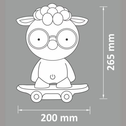 LED Lámpara de mesa infantil regulable LED/2,5W/230V oveja gris