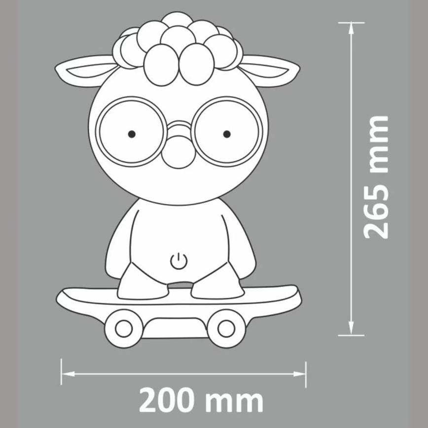 LED Lámpara de mesa infantil regulable LED/2,5W/230V oveja gris