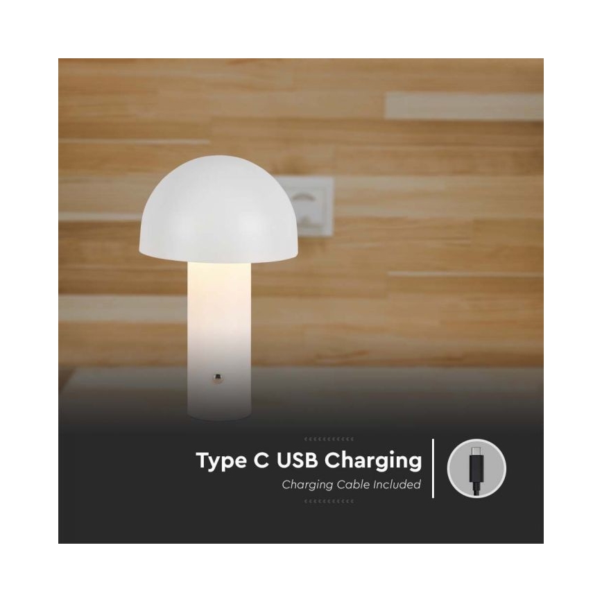 LED Lámpara de mesa táctil recargable y regulable LED/1W/5V 3000-6000K 1800 mAh blanco